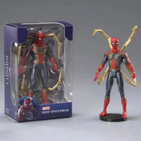 Marvel Avengers Anime Action Figure Black Panther Spider-Man Iron Man Hulk Thor Model Toys Birthday Gifts for Children