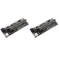 2X Riser Card PCIE Riser 1X To 16X Graphics Extension With Temperature Sensor For Bitcoin GPU Mining