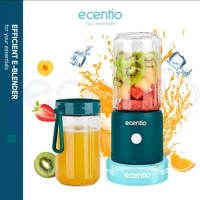Ecentio 2/1 cup Juicer Portable, Blender portable kaca 8 Mata Pisau