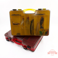 餌盒便攜式手提多功能雙面路亞盒魚餌收納盒假餌配件儲物盒漁具