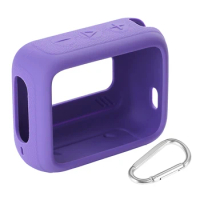 Speaker Silicone Protective Case Anti Scratch Travel Carrying Case with Carabiner Shockproof for JBL GO 4 Portable BT Speaker