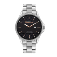 นาฬิกาข้อมือสายสแตนเลส Superdry Hoxton Date SYG281BSM สีเงิน