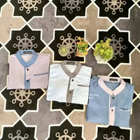 Setelan Baju Koko Anak Laki Laki Termurah Biru Muda Biru Abu Muda RayyanLooksKids Size 7 Abu muda Li