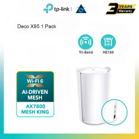 TP-Link Deco X95 AX7800 Mesh Wifi 6 Router Tri-Band Whole Home System Wireless Range Extender (1-Pac
