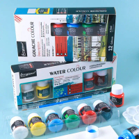 Uppeak 25ML Waterproof Acrylic Watercolor Gouache Set: 6 Colors of Paint for Glass, Textile, Adverti