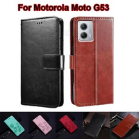Carcasas Para Motorola G53 Case Original Leather Wallet Flip Case Cover For Capinha Motorola Moto G53 G 53 6.5"Mujer Hoesje Capa