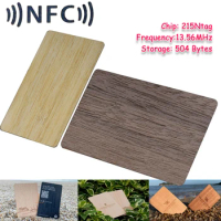 1Pc Wooden Card NFC 13.56MHZ RFID Tag 504Bytes 215Ntag Chip Membership Contactless Business Gift Social Recognition Lasercard
