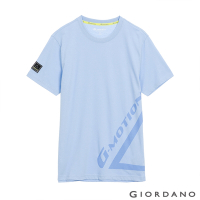 GIORDANO 男裝G-motion冰氧吧涼感T恤 - 11 粉蠟藍
