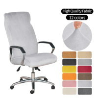 1PC Plush Office Chair Cover With Zipper Rotating Computer Chair Cover Integrated Armrest Elastic Boss Chair Protective Cover