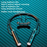 Earbuds Wireless Blutooth Headset with Mic Fone Wireless Headphones Magnetic Sport Neckband Neck-hanging