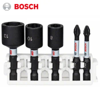 Bosch Professional 2608522350 5Pcs Screwdriver Bit and Socket Set Impact Control PZ/PH Bits 50mm Pick and Click Drill Accessory