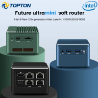 Topton Super Mini Soft Router M1 12th Gen Alder Lake i3 N305 N100 4x Intel 2.5G LAN Firewall Mini PC Type-C Proxmox pfSense ESXi