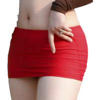 Mini Bodycon Skirt for Women, Monochrome Low Waist, Elastic Waist, Beach Fashion, Swimming Pool Cover-4iu