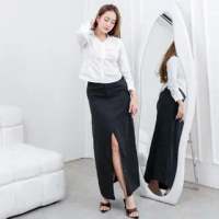 Aroi Stripe Skirt / Long Skirt Semiwool / Rok Panjang Campuran Wool - GURLBUCKET