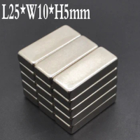 1/5/10/20/500pcs 25x10x5 Strong Neodymium Magnet Thickness 5mm Block Permanent Magnets 25x10x5mm Powerful Magnetic 25*10*5 IMANE