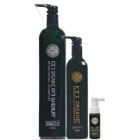 LA FOCUS蕾舒法克 公司貨 冰河有機添加皮屑組合3入 (洗髮精1000ML+護髮乳600ML+頭皮滋養液50ML)