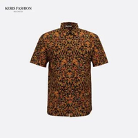 Keris Gallery Kemeja Batik Relaxed Fit Lengan Pendek Motif Peksi Aryani - Coklat SS