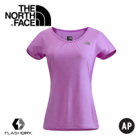 【The North Face】女款 FLASHDRY 短袖T恤 《桃粉紫灰》NF00CA3A(悠遊山水)