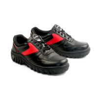 【PUHU 彪琥】拼接工作安全鞋 - 黑紅(100%MIT台灣製 鋼頭鞋 工作鞋 防護鞋 安全鞋)