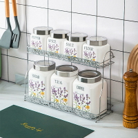 品質保證 價格優惠創意廚房用品香料儲物罐食品調料密封罐陶瓷七件套儲存收納密封罐