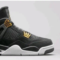 SEPATU BASKET AJ4 RETRO ROYALTY BLACK GOLD
