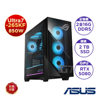 ASUS 華碩 G700TF-7265KF1198W 桌上型電腦(Ultra 7 265KF/16GB*2/2TB SSD/RTX5080 PRIME 16GB/850W/Win11H/英文鍵盤)