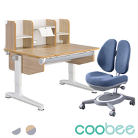 【SingBee 欣美】寬120cm CB-603 U型板成長機能桌+桌上書架+132雙背椅 (書桌椅 兒童桌椅 兒童書桌椅 升降桌)