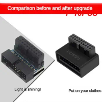 1~10PCS Computer Motherboard Header Adapter USB 3.0 19P/20P 90 Degree Desktop Converter Desktop Computer Accessories