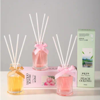 50ml Mini Glass Fragrance Reed Diffuser Set with Sticks for Home, Oolong Scent Bathroom Oil Diffuser, Hotel Oil Aroma Diffuser