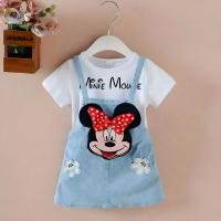 Js minnie setelan anak perempuan umur 1 2 3 4 5 tahun murah kekinian baju kaos atasan anak bayi pere