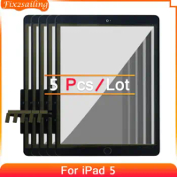 5pcs For iPad 5 A1474 A1475 A1476 Outer LCD Touch Screen Digitizer Front Glass Panel Replacement For ipad 5 Air 1 Touch
