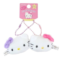 小禮堂 Hello Kitty x Mimmy 絨布磁鐵吊飾2入組 (大頭款)