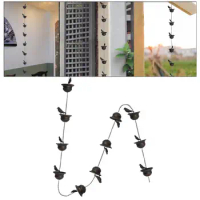 Bird Rain Chains for Gutters Yard Gazebos Decorative Replacement Downspouts Cup Rain Chain Divert Water Roofs Awnings Sheds