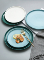 北歐陶瓷西餐盤家用牛排刀叉盤子套裝創意網紅餐具菜盤圓形早餐盤