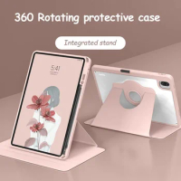 360° Rotation Acrylic Case For Samsung Galaxy Tab S7 S8 11 S8 Plus S7 FE S9 FE Plus 12.4 A8 10.5 2021 S6 Lite Stand Tablet Cover
