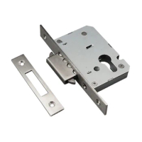 304 Stainless Steel European Push Pull Folding Door Lock body Shopping Mall Roller Shutter Door/Crystal Door Dual Hook Lockbody