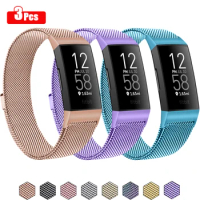 3Pcs/lot Metal Magnetic Milanese Strap For Fitbit Charge 4 3 Band Replacement Wristband Watchband For Fitbit Charge 3 SE Strap