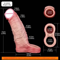 Realistic Pe nis Sleeve Size S M L XL Silicone Open-ended Di ck Sheath Ring Realistic Hollow Dildos 