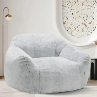 Bedroom (Light Grey) Room Pouf Salon Furniture Giant Bean Bag Chair Plush Lazy Sofa Comfy Chair Tumbonas Puff Filling Recliner