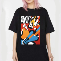Kaos Pria Kaos Fashion Kombinasi Cetak Abstrak Gitar Seni Musik Seri Desigfzivficjnq