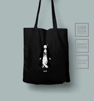 TOTEBAG ANIME RESLETING NEZUKO 4 SEMI KANVAS D500  tote bag pria tote bag wanita Hitam