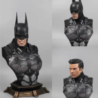 Dc Batman Figurine Arkham Knight Bust Sculpture Replaceable Head Imitation Copper Statue Model Home Decor Collectible Gift