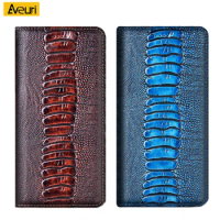 Luxury Genuine Leather Phone Case For ZTE Axon 7 Mini Max 2017 9 10 Pro 5G 10S Pro Ostrich Cover For ZTE 10 Pro V9 V10 Vita Case