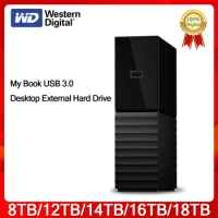 WD 8TB 12TB 14TB 16TB 18TB My Book Desktop External Hard Drive USB 3.0 External HDD with Password Protection and Backup Software