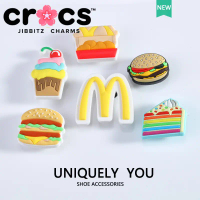 Móc Khóa Giày CROSS Jibbitz, McDonald 's, Charm Tự Làm, Nút, Thiết Kế Bánh Hamburger