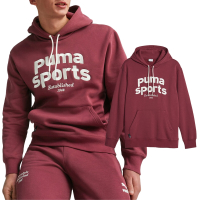 Puma 流行系列 男 酒紅色 休閒 刺繡 上衣 帽T 長袖 62520622