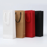 10Pcs/lot Universal Red Wine Packing Paper Bags Thickened Festival Favor Paper Bags for Party Christmas Gift Carrier Wine Bag
