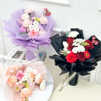 【天使愛美麗】糖果色系玫瑰香皂花花束手捧花 多款隨選(情人節 母親節 教師節 畢業 婚禮)