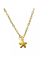 LITZ [SPECIAL] LITZ 999 (24K) Gold Star Pendant With 9K Yellow Gold Chain EP0305-N