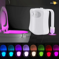 Smart PIR Motion Sensor Lamp Toilet Seat Night Light 8/16 Colors Waterproof Backlight for Toilet Bowl LED Lamp WC Toilet Light